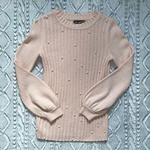 Karl Lagerfeld Pink Sweater w Pearls